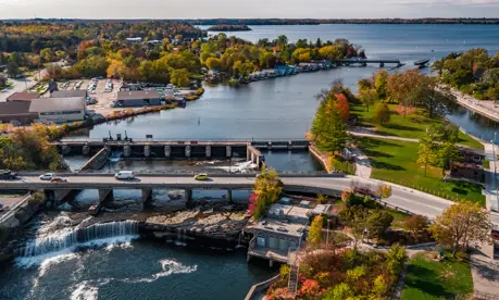 Overhead shot of Lock 34 on the Trent-Severn Waterway