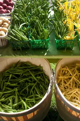 Vegetables at a farmers' market stand