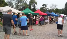 Shoppers at farmers' market