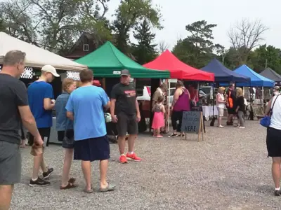 Shoppers at farmers' market