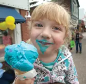 Girl with blue ice cream cone