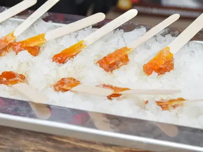 Maple syrup on ice