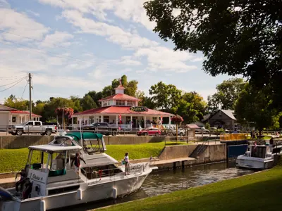 Bobcaygeon channel with Bigley's in the background