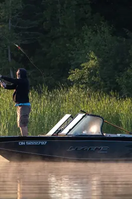 Man fishing on a boat