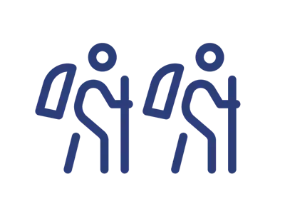 hiker single file icon
