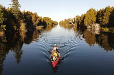 Two men in a canoe on the Burnt River