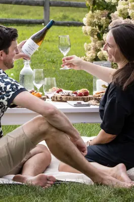 Two people having a picnic